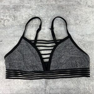 Victorias Secret Pink Ultimate Bra Strappy Gray L